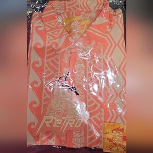 Retro Rifle "Tiki" In Orange. Men's Large Button-down Shirt